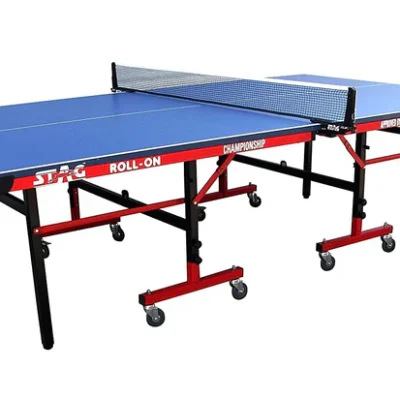 STAG CHAMPIONSHIP ROLL-ON TABLE TENNIS TABLE WITH 75MM WHEELS & LEVELERS TTFI APP. 22 MM TOP